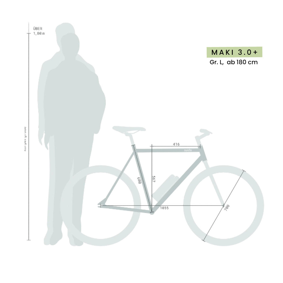 Maki 3.0+ Black in Größe L: passend für Personen ab 180 cm Körpergröße.