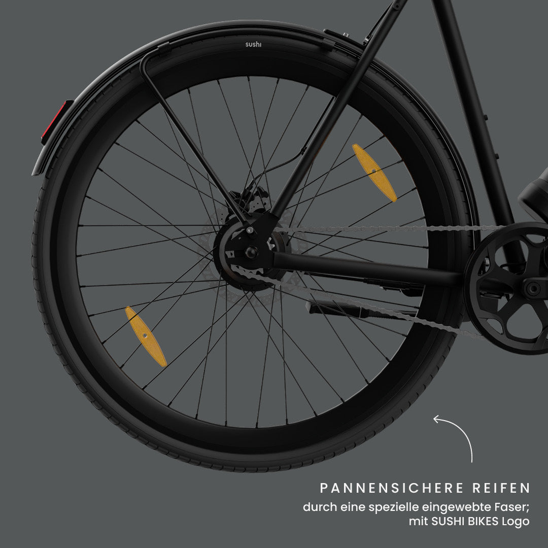 Maki 3.0+ Black mit pannensicheren Reifen und schwarzen Felgen mit eingewebter Schutzfaser