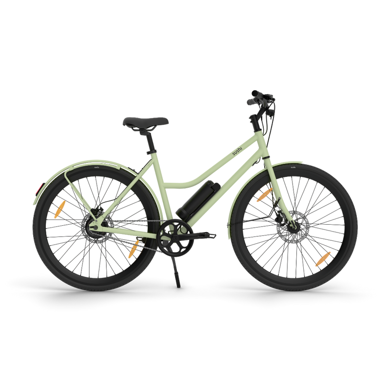 SUSHI BIKE California Roll 3.0+ Matcha Seitenansicht – leichtes E-Bike 17 kg