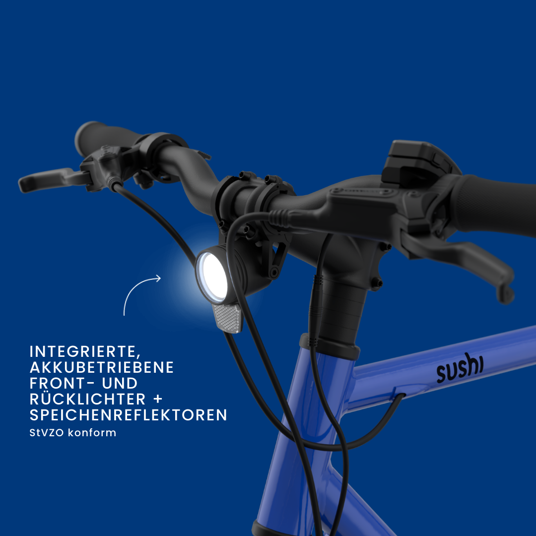 Maki 3.0+ Ocean Drive mit Fokus auf integriertem akkubetriebenem Frontlicht