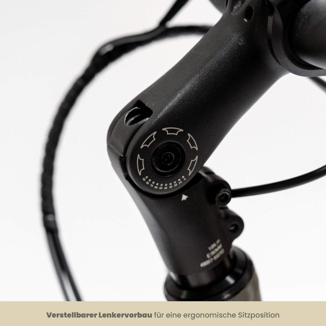 TABI Diamantrahmen, Verstellbarer Lenker-Vorbau; individuell anpassbare Lenkerhöhe für ergonomisches Fahren
