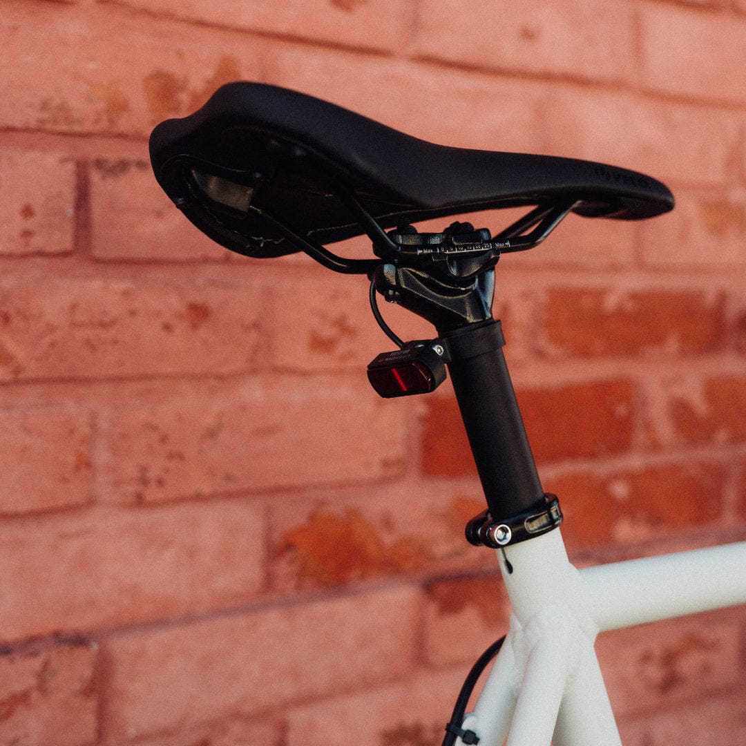 Fahrradsattel montiert an einem Maki 3.0, von hinten fotografiert