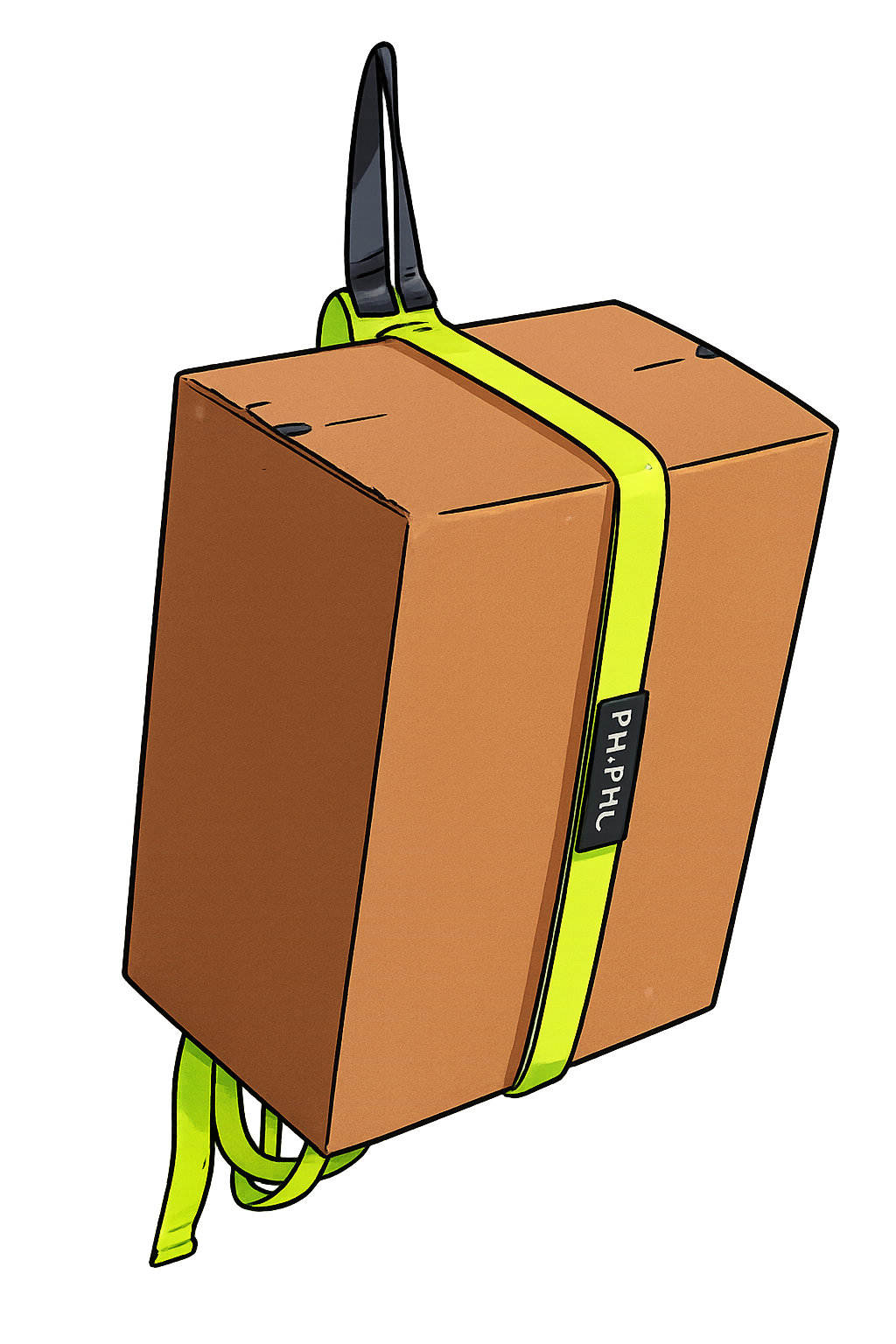 PikaPak 2.0 Paketrucksack in neongelb im Comic Stil bearbeitet