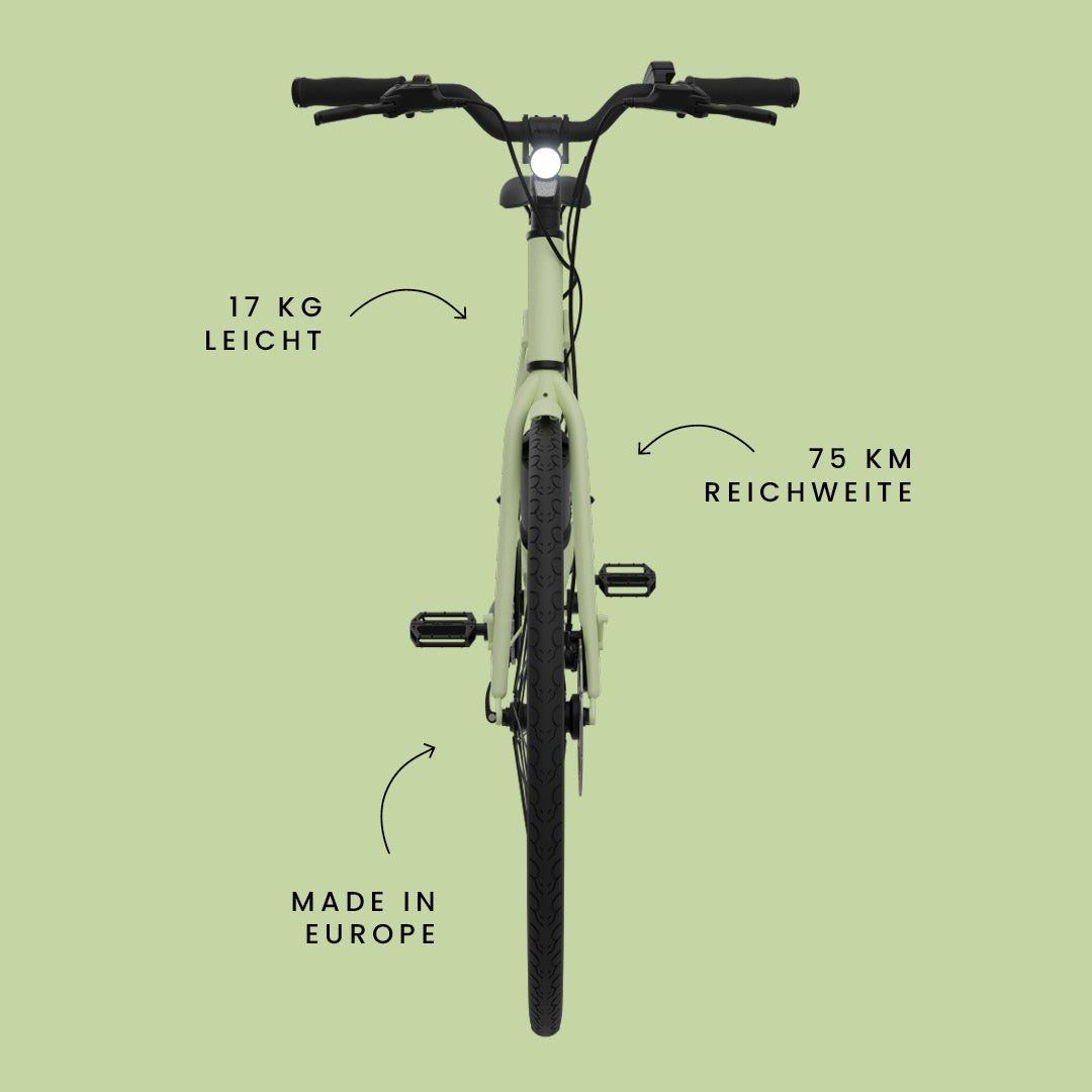 Leichtes E-Bike California Roll 3.0+ Matcha – nur 17 kg mit 75 km Reichweite