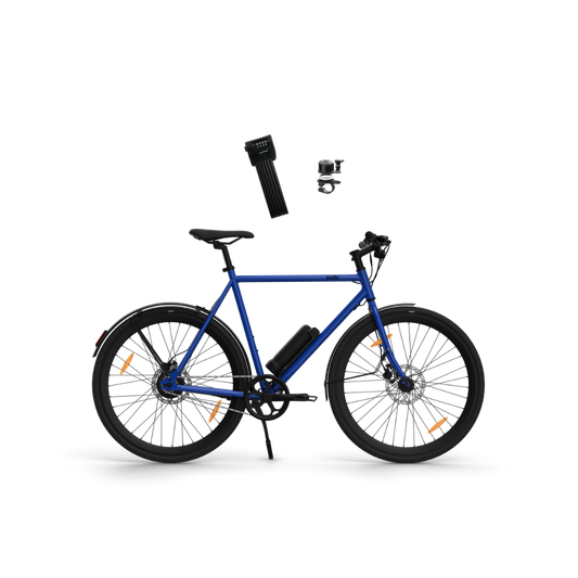 E-Bike Maki 3.0+ in Ocean Drive mit ABUS Faltschloss und Airbell-Klingel im Safety Bundle