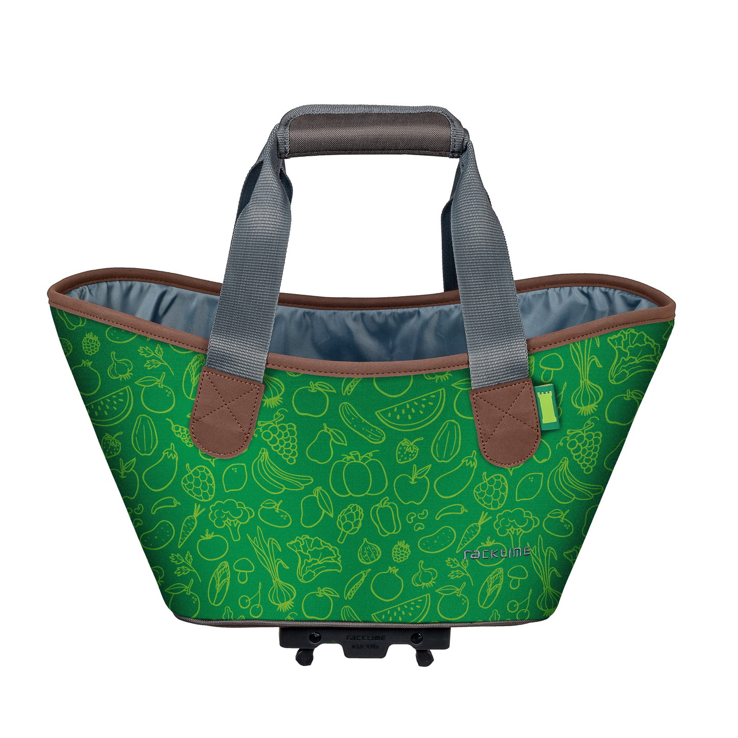 Racktime Agnetha 2.0 Carbon Black in schwarzem Design mit gepolsterten Tragegriffen und Halterung für den Gepäckträger