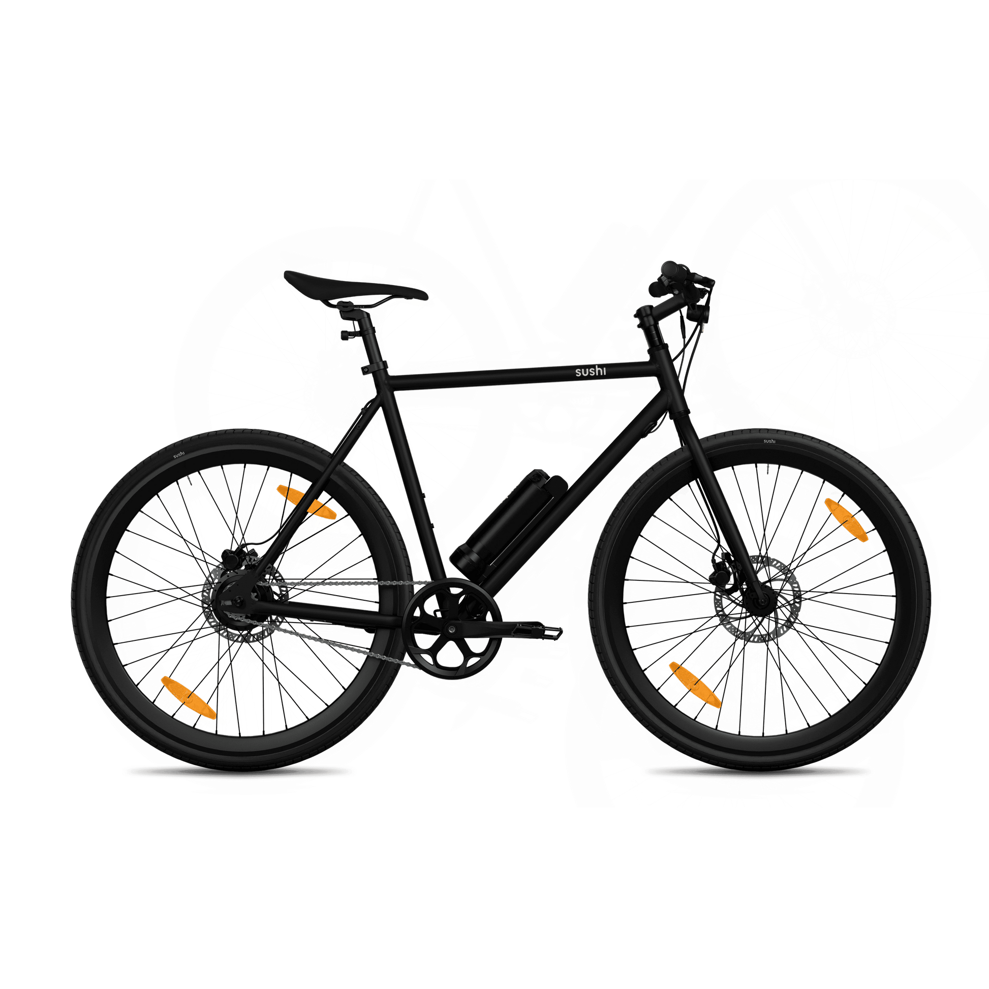 Seitenansicht des Sattels mit eingeschaltetem Rücklicht vom schwarzen E-Bike Maki 3.0